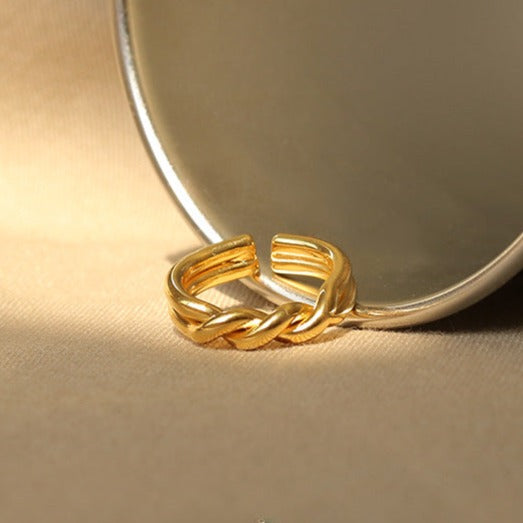 18K Gold Plated Twisted Ribbon Ring