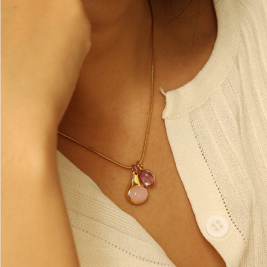 Amethyst and Rose Quartz Necklace
