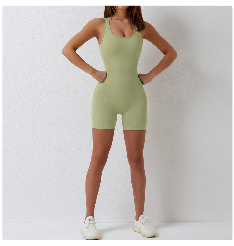 Seamless one piece yoga suit Women's high elastic one piece tight fitting one piece suit Air back yoga suit