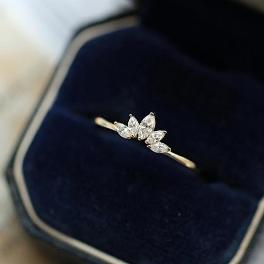 Angel Crystal Gold Vermeil Ring