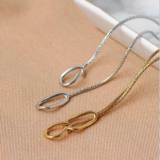 Twins Double Ring Necklace