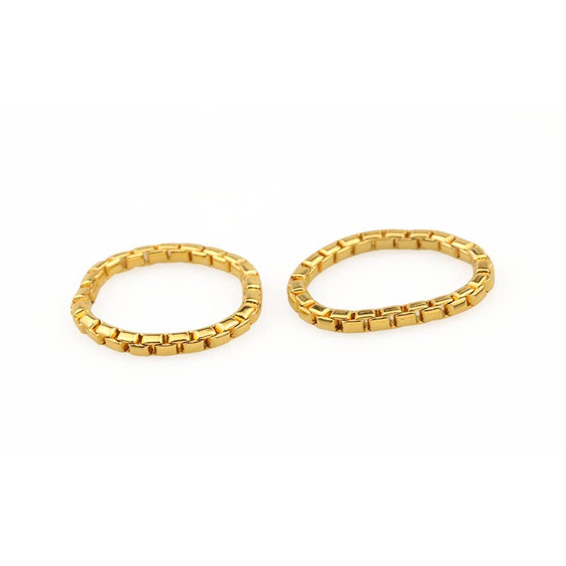 Minimalist Soft Chain Ring|18k Gold Plated Brass Ring