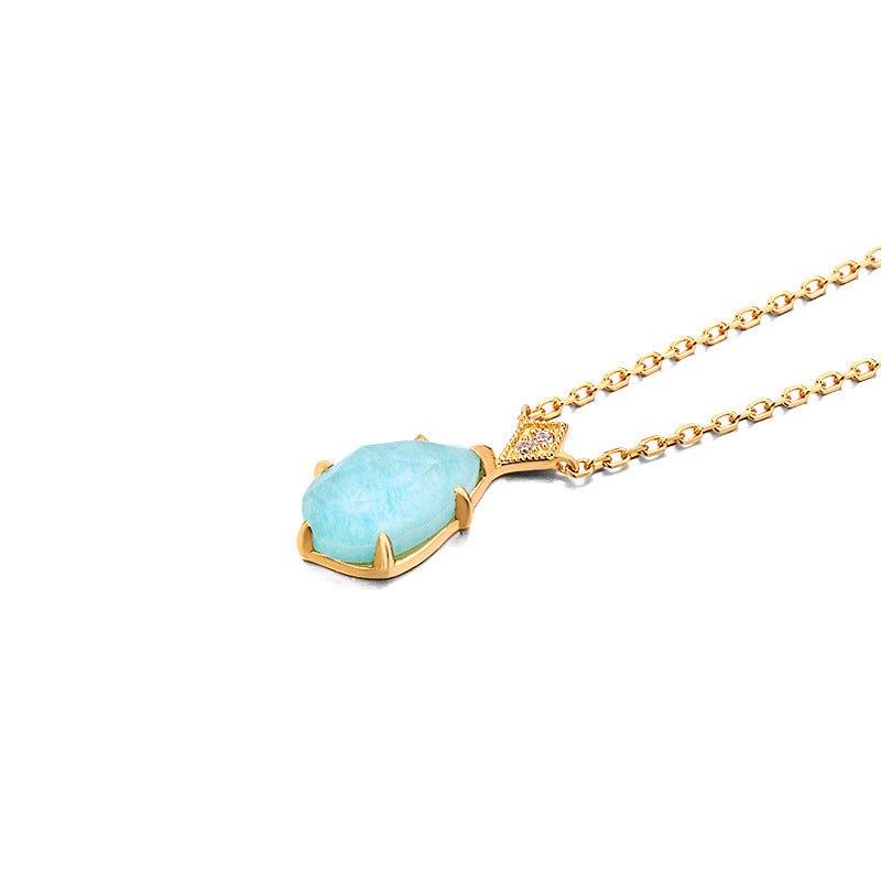 Greece Muse Amazonite Gold Vermeil Necklace