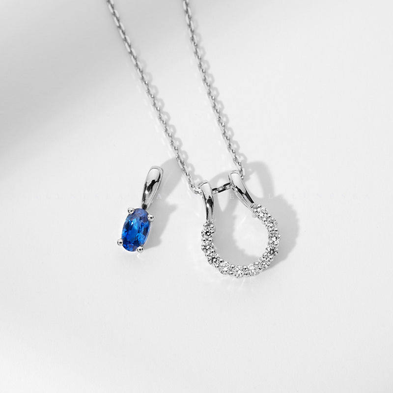 Blue Drop 925 Sterling Silver Necklace
