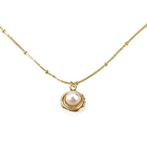Natural Pearl Pendant Necklace|18K Gold Plated brass