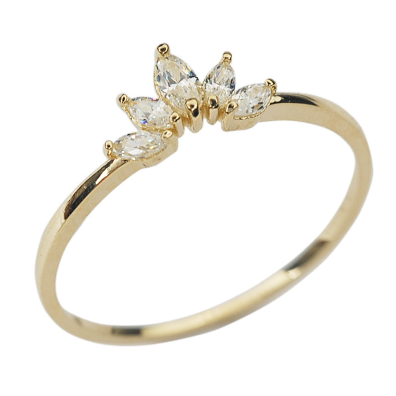 Angel Crystal Gold Vermeil Ring