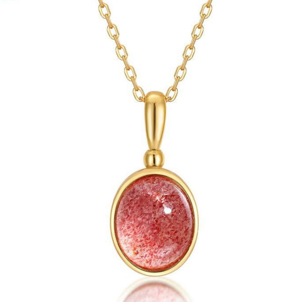 Strawberry Quarz Gold Vermeil Necklace