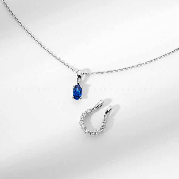 Blue Drop 925 Sterling Silver Necklace
