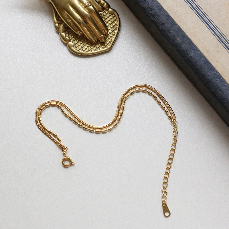 Double Layer Bead Chain Bracelet