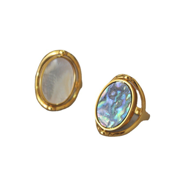 Abalone Shell Double Side Ring