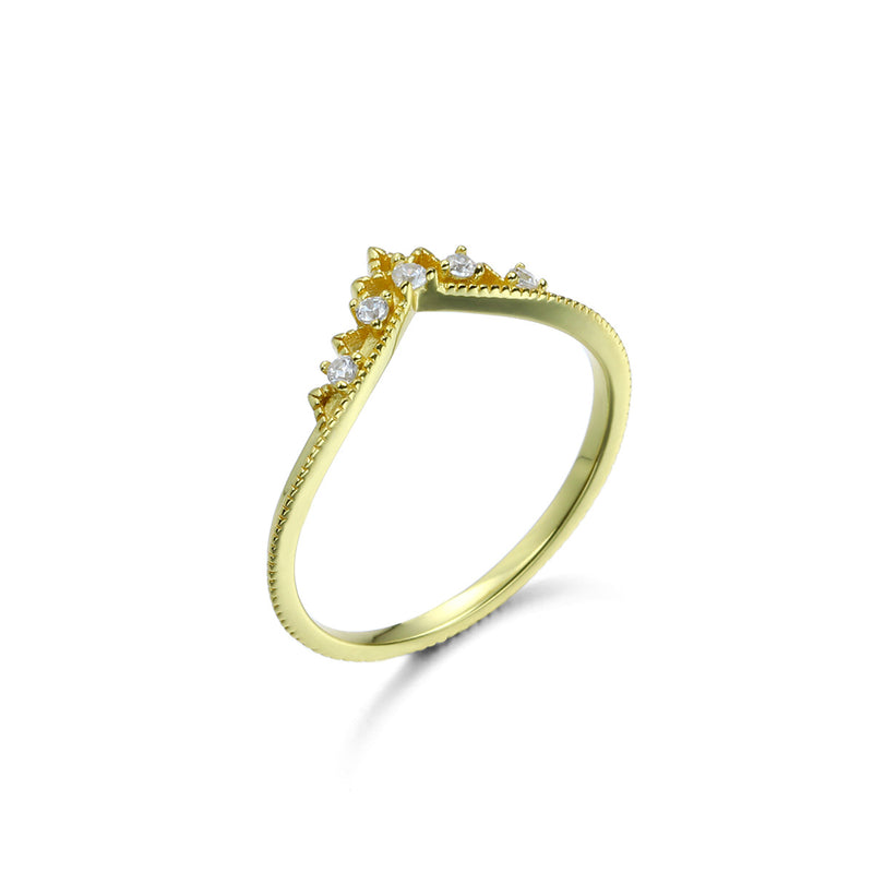 Sandstone Zircon Gold Vermeil Ring Set