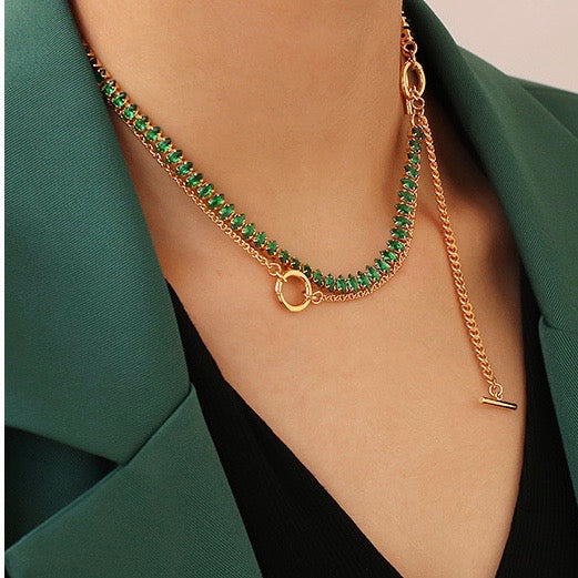 Emerald Toggle Necklace