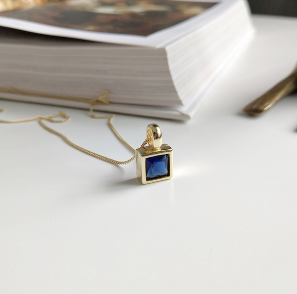 Blue Gemstone Gold Vermeil Necklace
