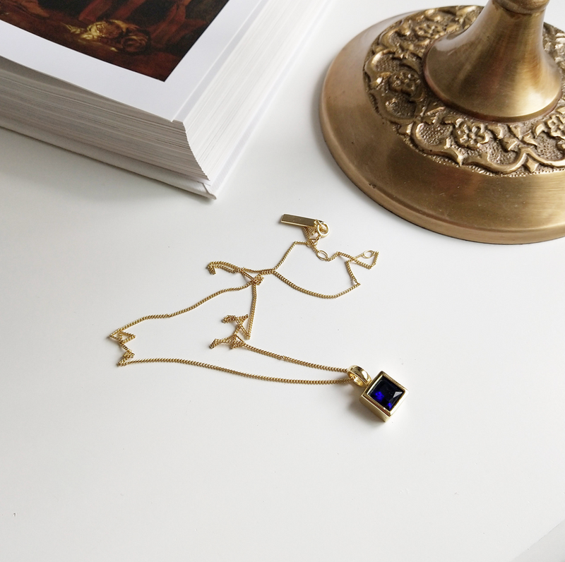 Blue Gemstone Gold Vermeil Necklace