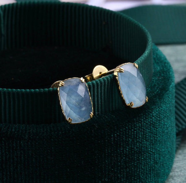 Ocean Blue Aquamarine Gold Vermeil Earring